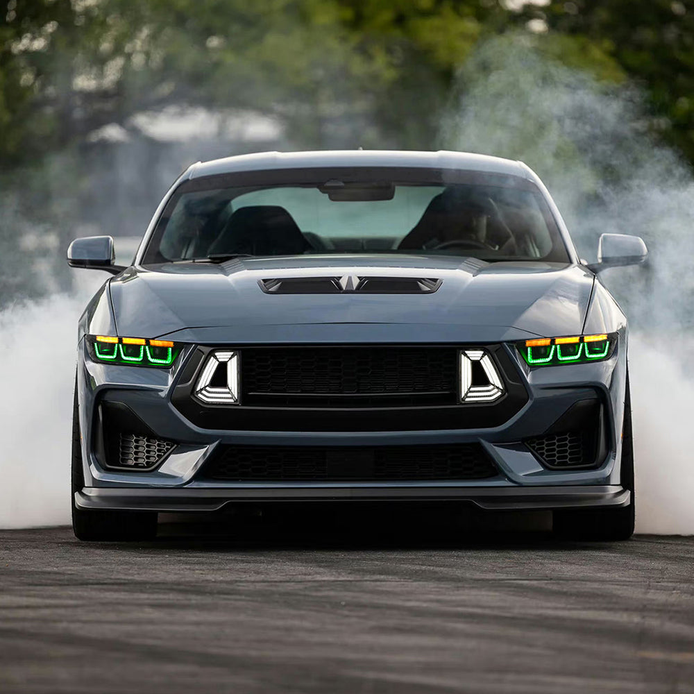 RGB LED Headlight with Triple Projector for 2024–2025 Ford Mustang EcoBoost / GT | Dynamic Animation & App Control