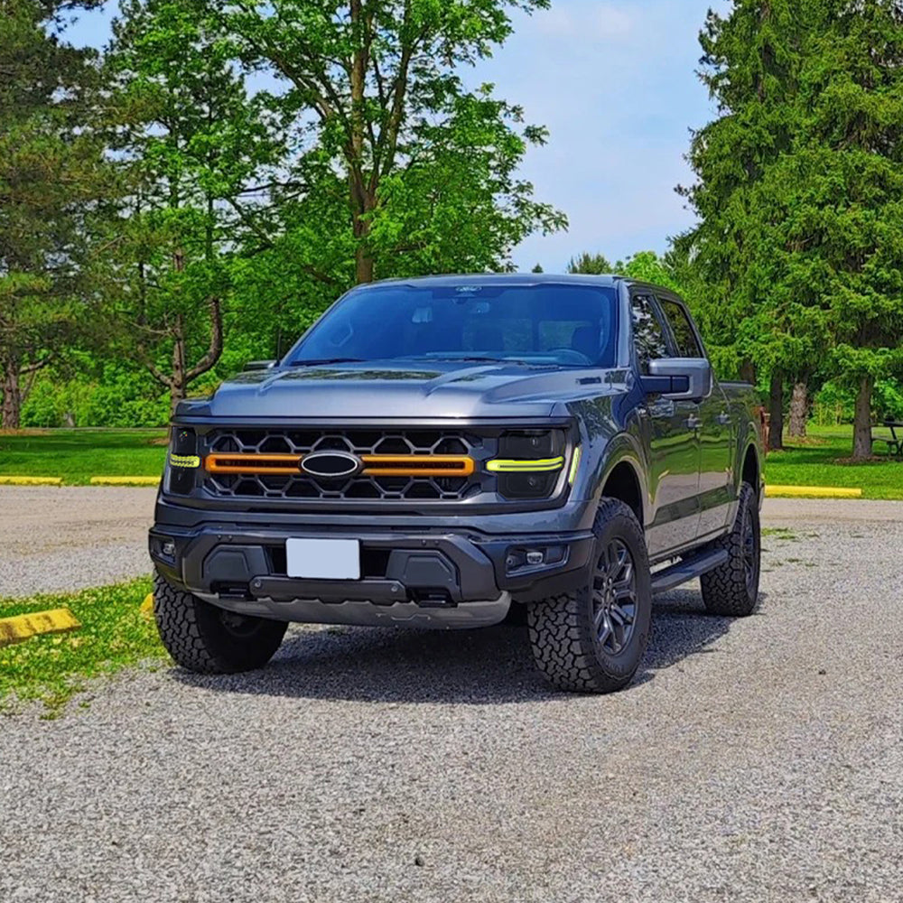 Full LED Headlights for 2024-2025 Ford F-150 XL / STX / XLT | Dual Projector, RGB DRL, Startup Animation, Sequential Turn Signals, Plug & Play - Kuerled