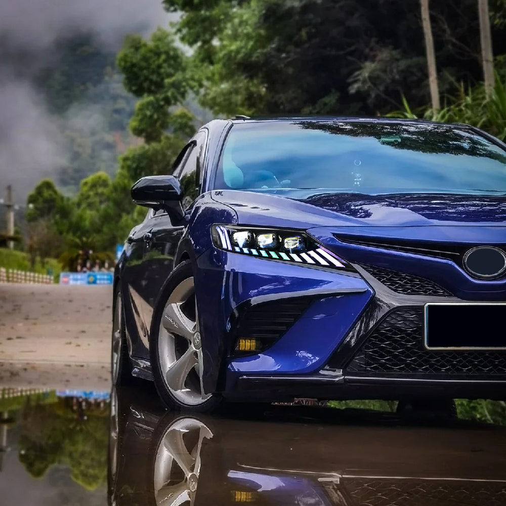 2018-2024 Toyota Camry LE/SE/XLE/XSE/TRD RGB LED Headlights Assembly, Audi Style with Sequence Animation
