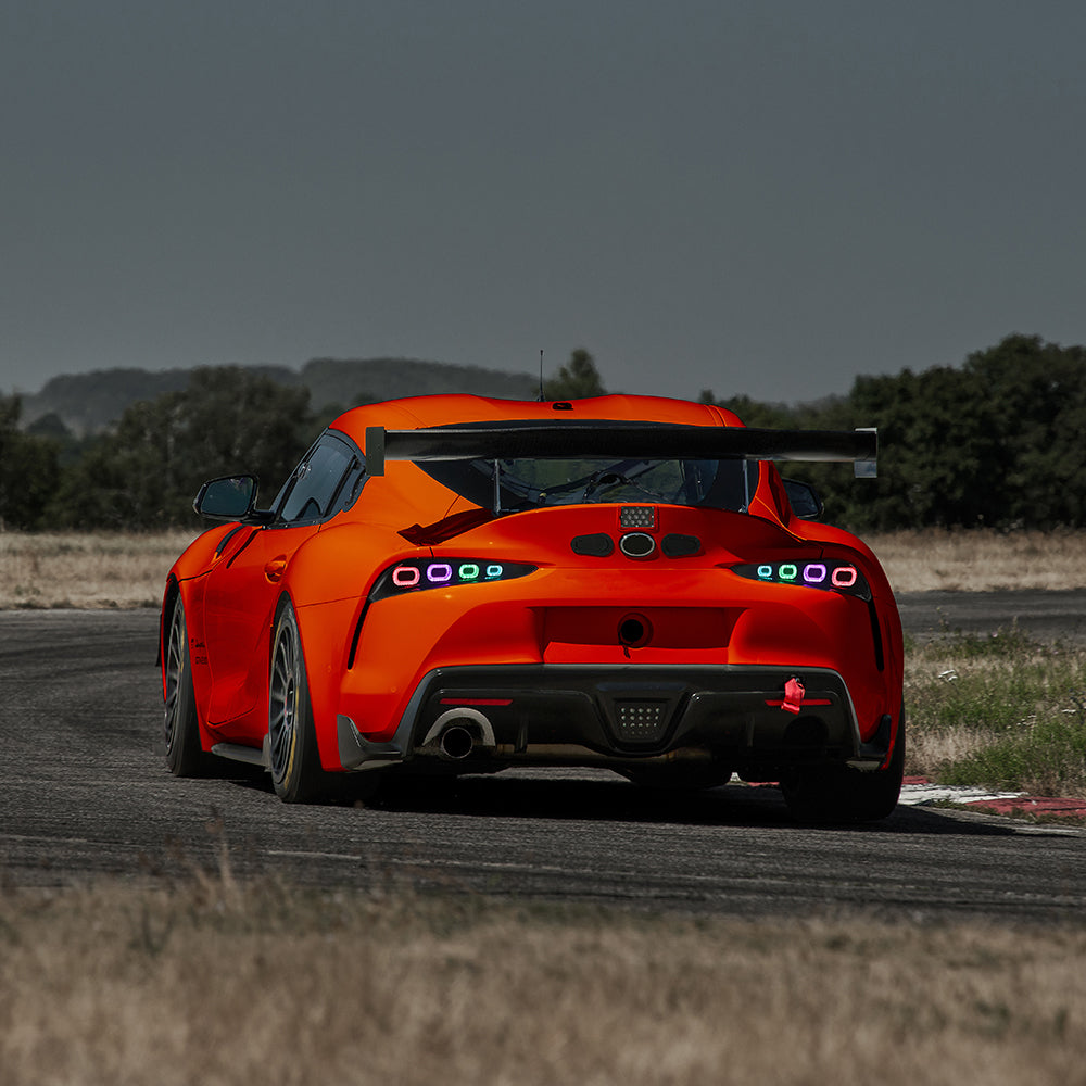RGB Tail Light Carbon Fiber Style for 2020-2024 Toyota GR Supra A90 & A91 Start up Animation DRL Sequential Indicator Rear Lamp Assembly