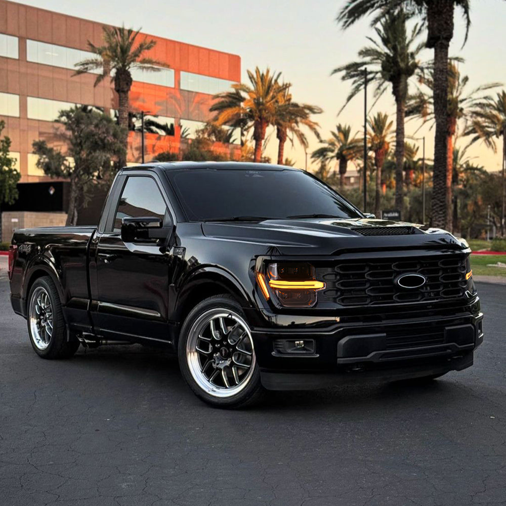 Full LED Headlights Pair for 2024–2025 Ford F-150, 4-Projector with DRL, Startup & Sequential Turn Animation, Plug & Play for STX / XLT / XL/ Tremor - Kuerled