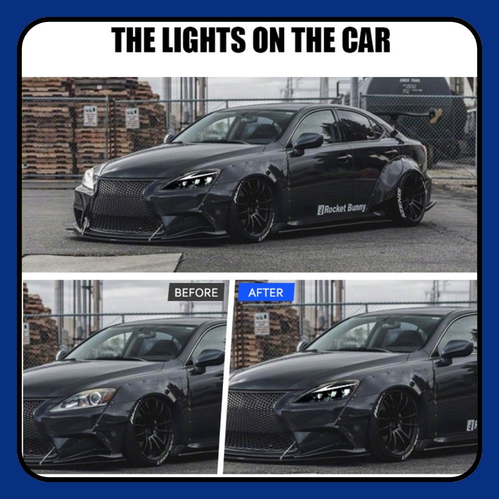 Lexus IS Series (2006-2014) LED Headlights With DRL Start-up Animation & Sequential Indicator - Kuerled