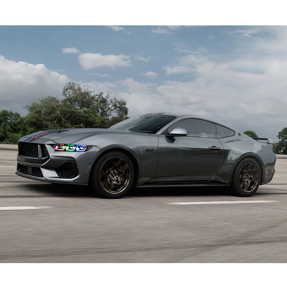 RGB LED Headlight with Triple Projector for 2024–2025 Ford Mustang EcoBoost / GT | Dynamic Animation & App Control