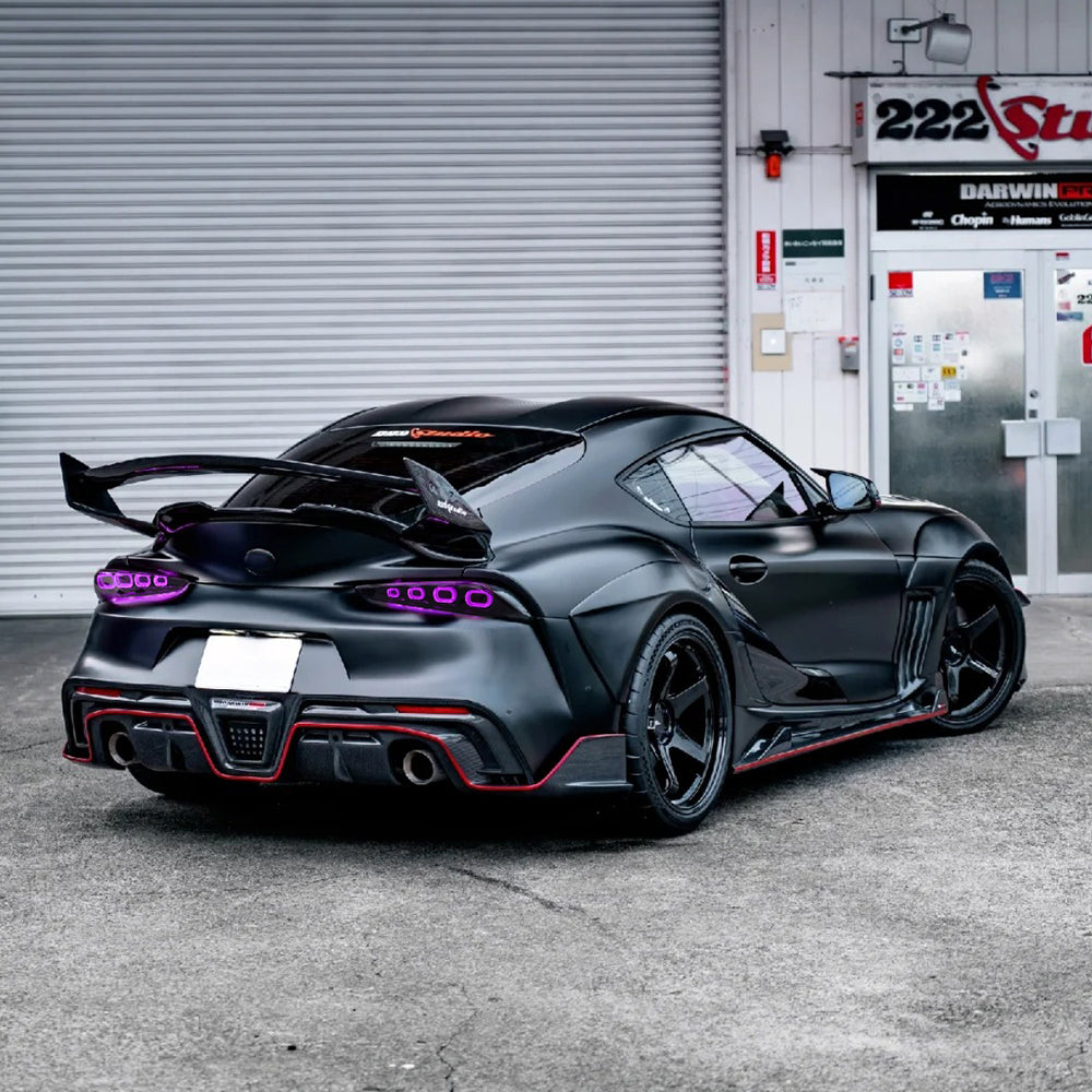 RGB Tail Light Carbon Fiber Style for 2020-2024 Toyota GR Supra A90 & A91 Start up Animation DRL Sequential Indicator Rear Lamp Assembly