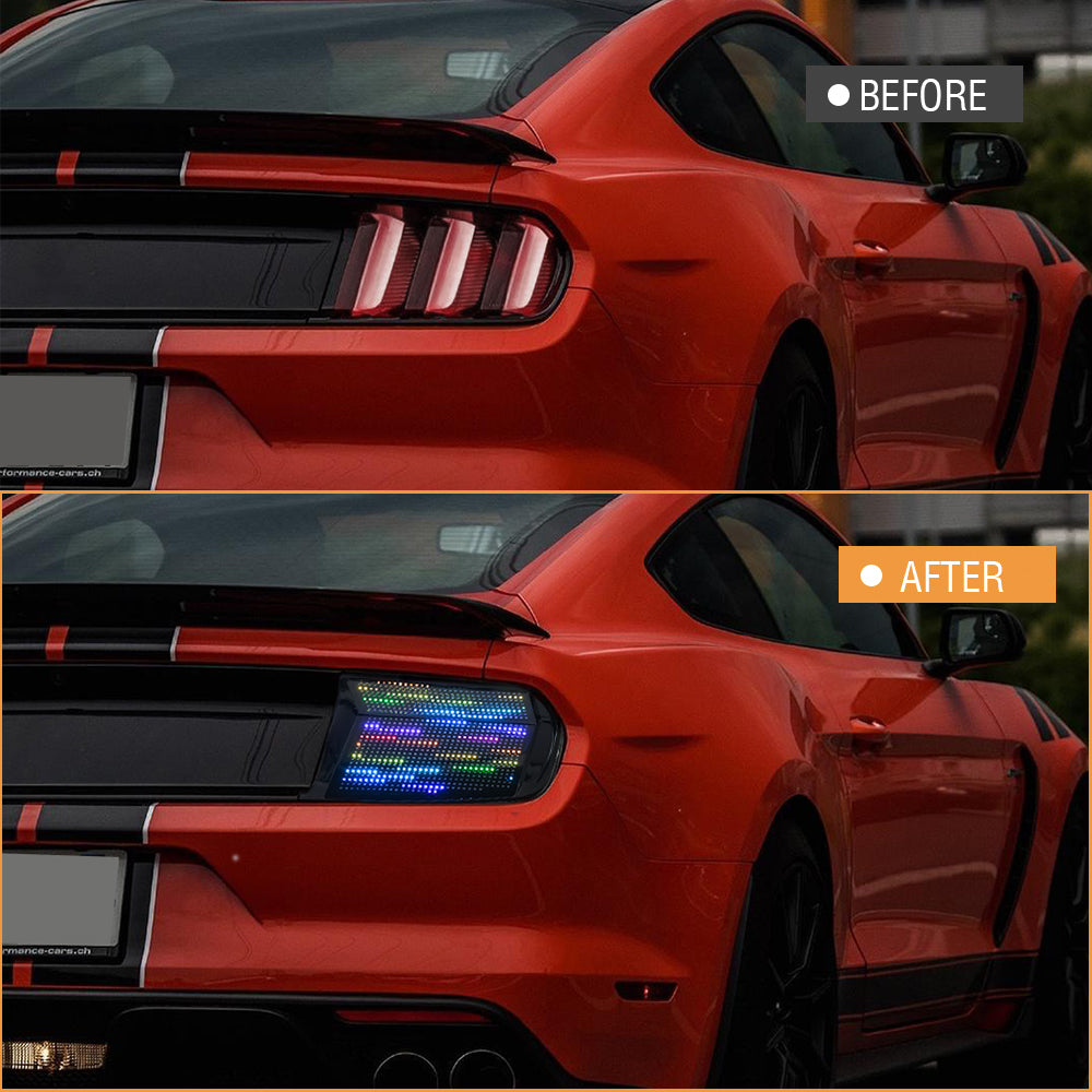 2015-2023 Ford Mustang RGB LED Tail Lights, Dynamic Animation Modes, Plug & Play