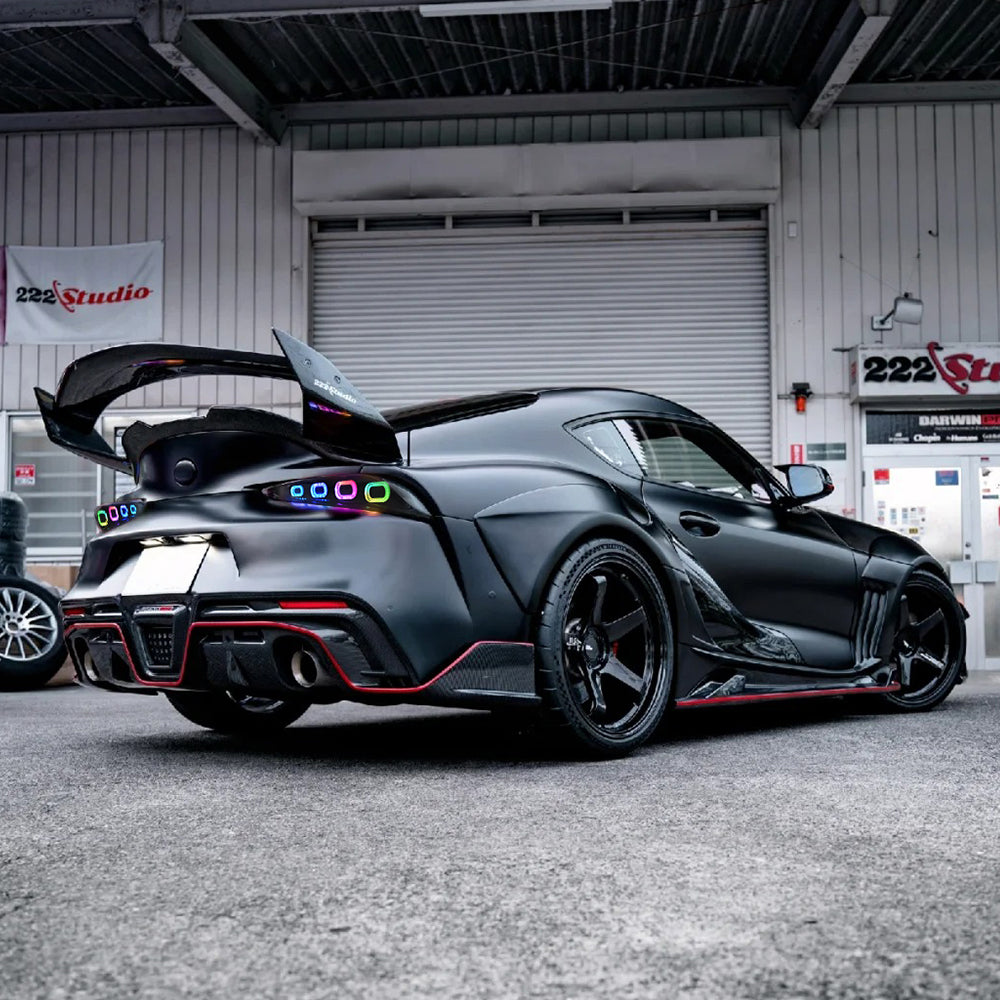 RGB Tail Light Carbon Fiber Style for 2020-2024 Toyota GR Supra A90 & A91 Start up Animation DRL Sequential Indicator Rear Lamp Assembly