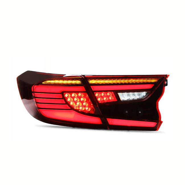 For 2018-2020?Honda Accord Smoked Dynamic Tail Lights With Start-up Animation Rear Lights Assembly - KuerLED