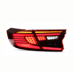 For 2018-2020?Honda Accord Smoked Dynamic Tail Lights With Start-up Animation Rear Lights Assembly - KuerLED