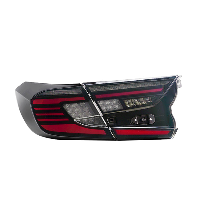 For 2018-2020?Honda Accord Smoked Dynamic Tail Lights With Start-up Animation Rear Lights Assembly - KuerLED