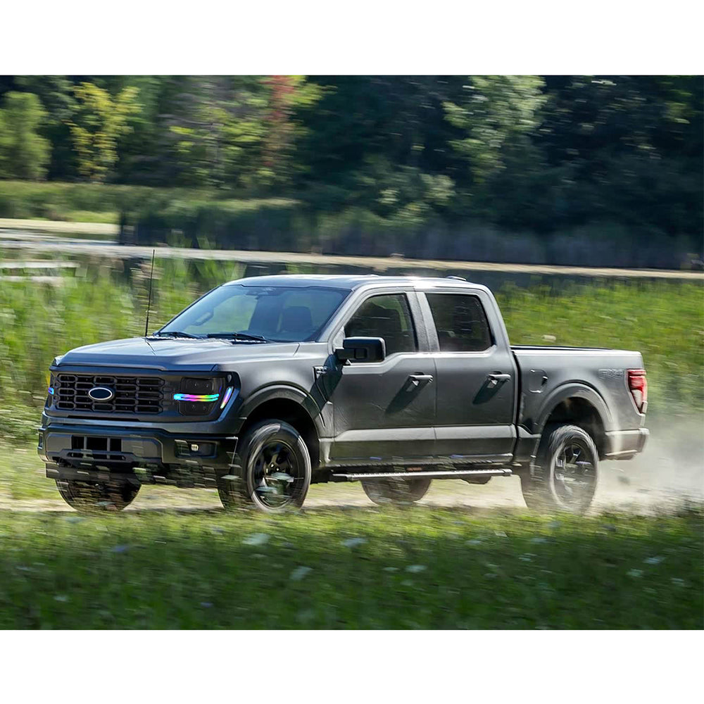 Full LED Headlights for 2024-2025 Ford F-150 XL / STX / XLT / Tremor | Quad Projector, RGB DRL, Startup Animation, Sequential Turn Signals, Plug & Play - Kuerled