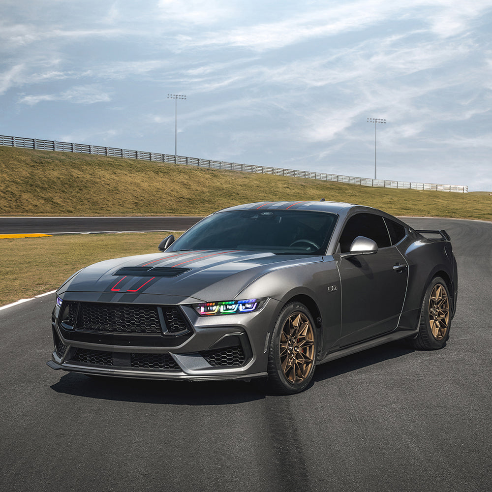 RGB LED Headlight with Triple Projector for 2024–2025 Ford Mustang EcoBoost / GT | Dynamic Animation & App Control