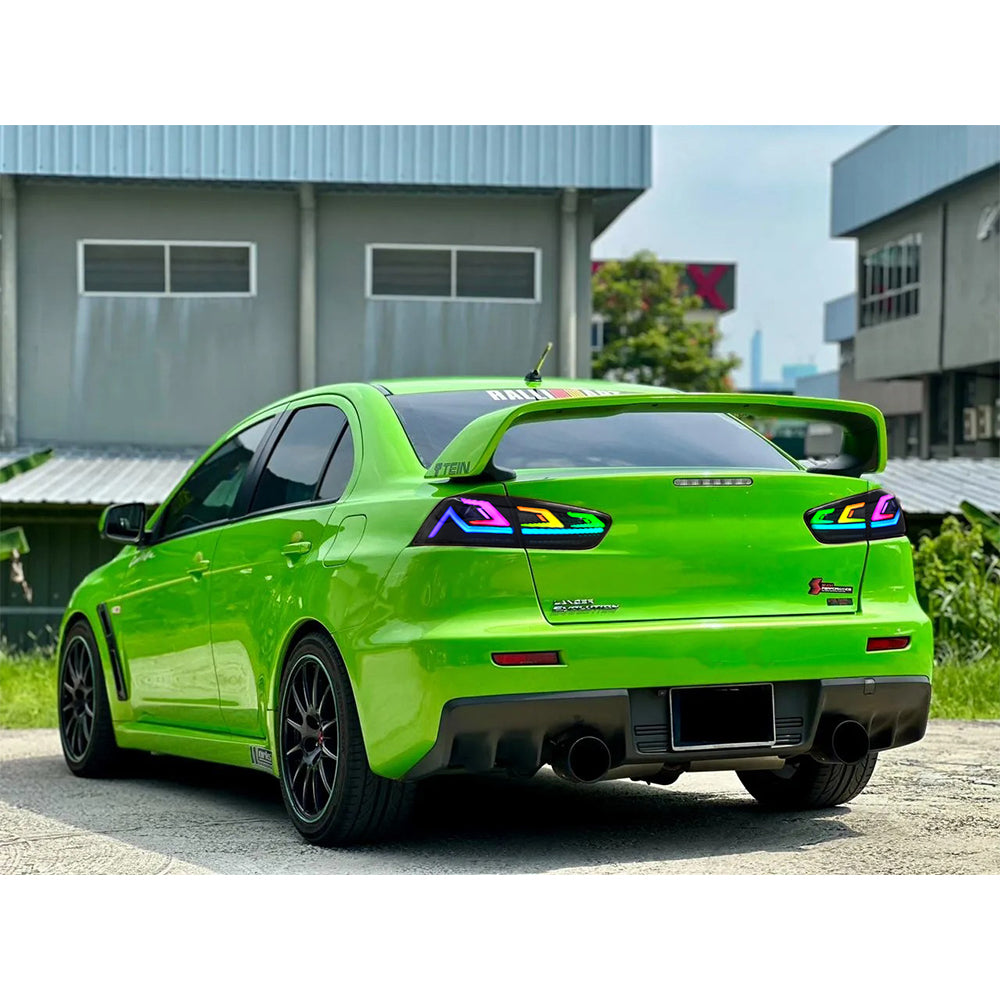 RGB LED Tail Lights for 2008–2017 Mitsubishi Lancer & EVO X – Sequential Rear Lamps with Startup Animation