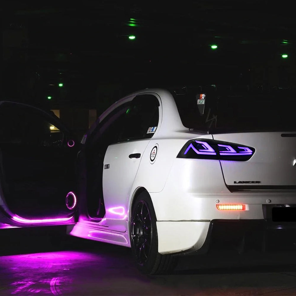 RGB LED Tail Lights for 2008–2017 Mitsubishi Lancer & EVO X – Sequential Rear Lamps with Startup Animation