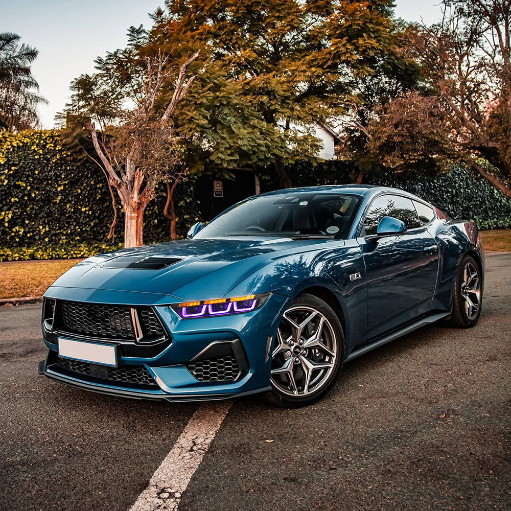 RGB LED Headlight with Triple Projector for 2024–2025 Ford Mustang EcoBoost / GT | Dynamic Animation & App Control