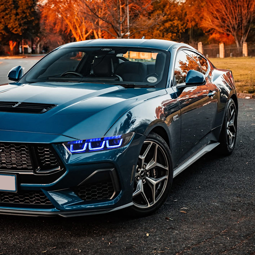 RGB LED Headlight with Triple Projector for 2024–2025 Ford Mustang EcoBoost / GT | Dynamic Animation & App Control