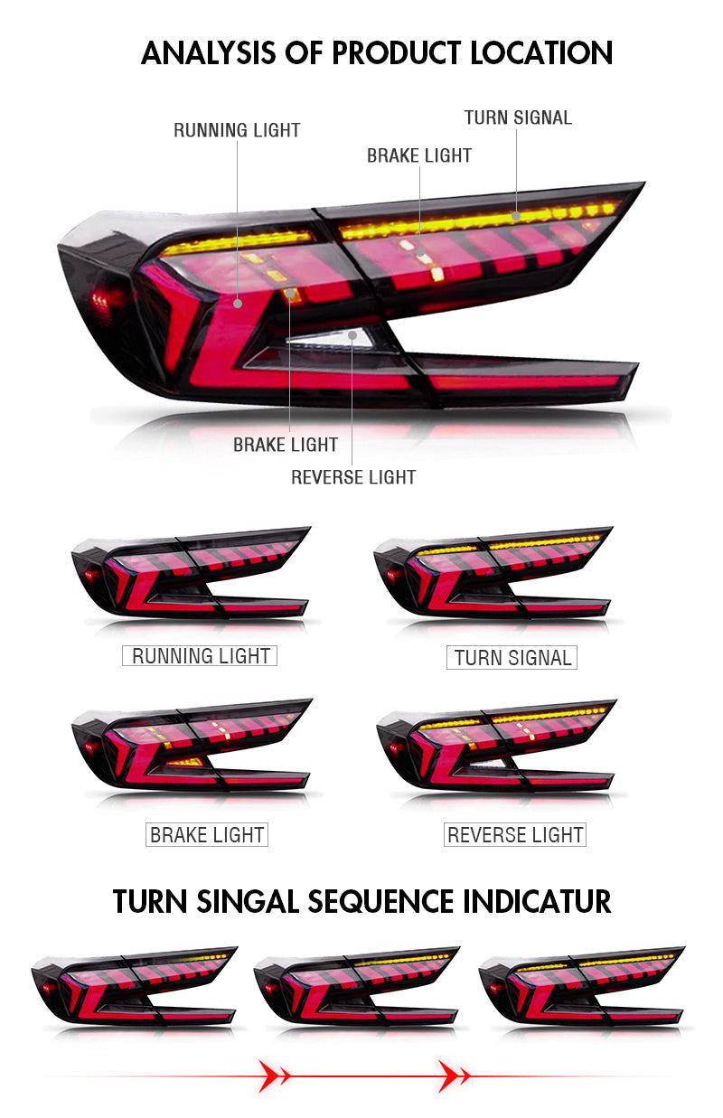 For 2018-2022 Honda Accord LED Tail Lights - KuerLED