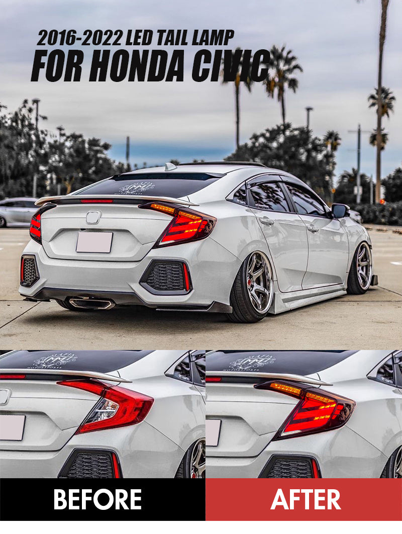 For 2016-2021 Honda Civic Hatchback LED Tail Lights - KuerLED
