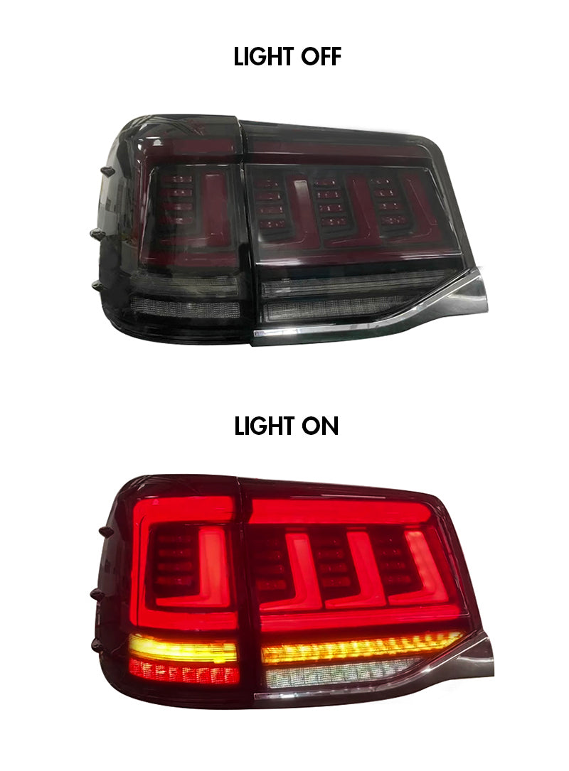 For 2016-2020 Toyota Land Cruiser LC200 LED Tail Lights Assembly with Start-up Animation (Smoked/Red) - KuerLED