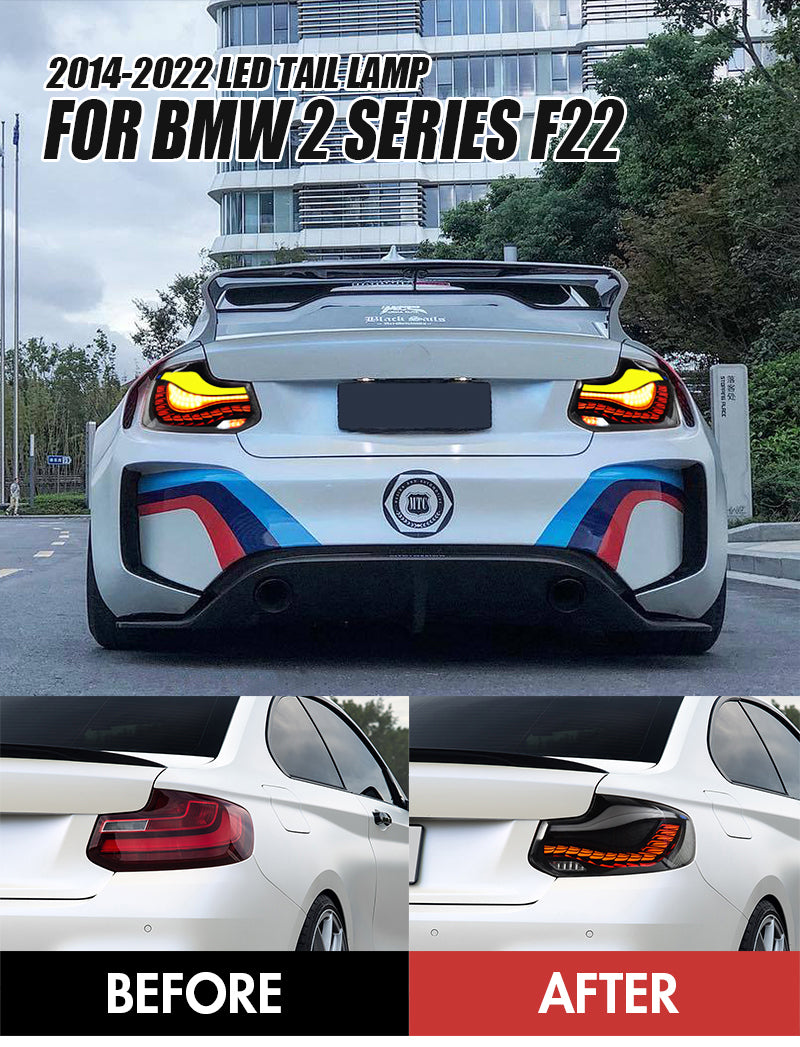 LED Tail Lights For BMW 2-Series & M2 V2 F22|F23|F87 GTS style OLED sequential Tail Lights - KuerLED