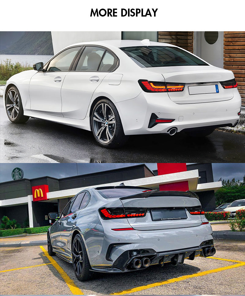 BMW 3 Series G20 G80 M3 (2019-2021) LED Dragon Scale Tail Lights - Dyn ...