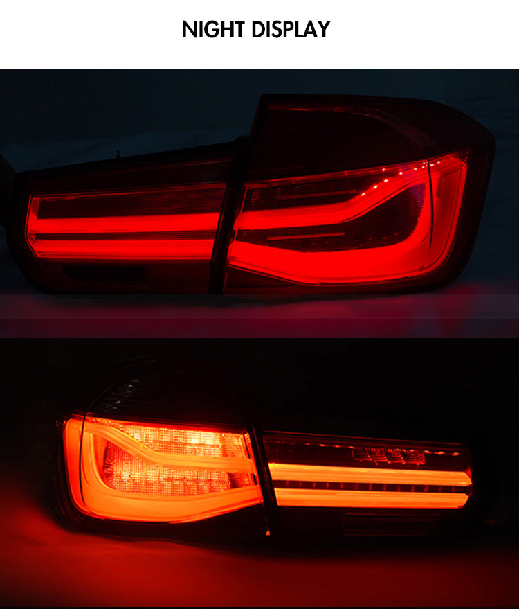 For 2013-2018 BMW F30 F35 320i 328i 335i Led Tail Lights (Smoked/Red) - KuerLED