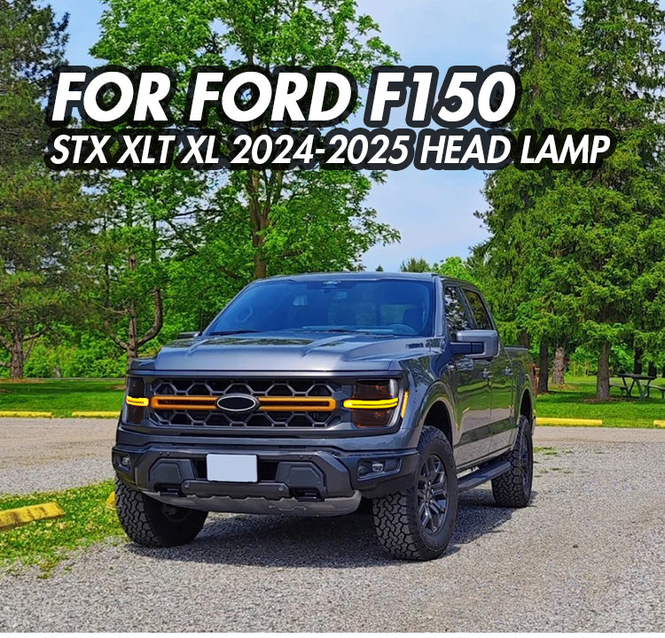 KuerLED headlight pair mounted on a 2024-2025 Ford F-150 front end