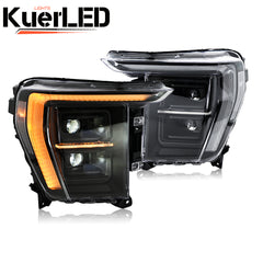 2022-2024 Ford F-150 Full LED Headlights, 14th Generation, P702 Front Assembly, Plug & Play - Kuerled