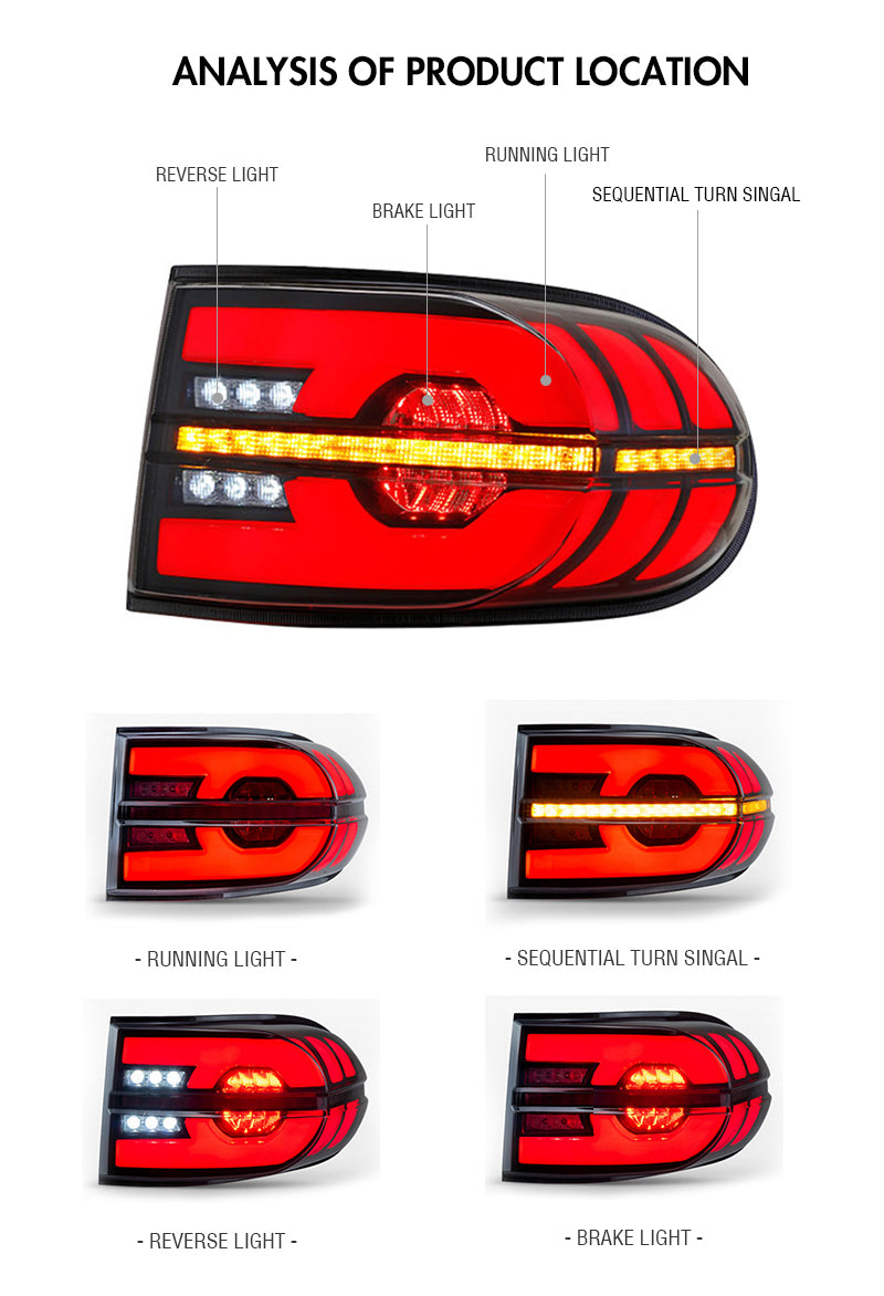 For 2006-2020 Toyota FJ Cruiser LED Tail Lights Assembly (Clear/smoke) - KuerLED