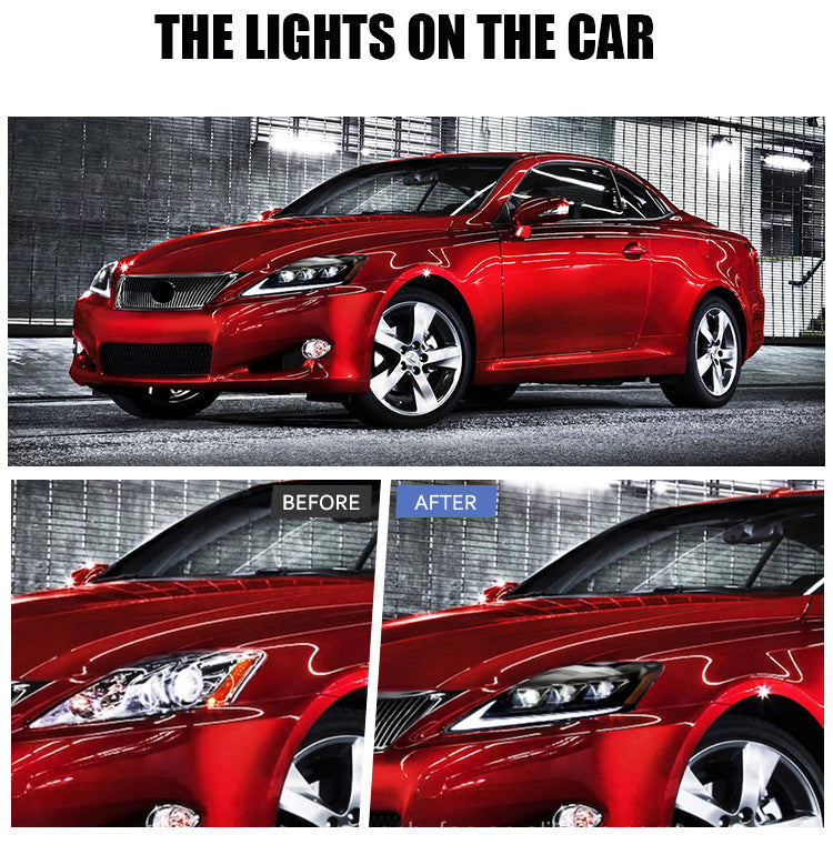 KuerLED Led Headlight For 2006-2012 Lexus IS250C IS350C, 2008-2014 Lexus ISF Headlights with Sequential Turn Signal Projector - KuerLED