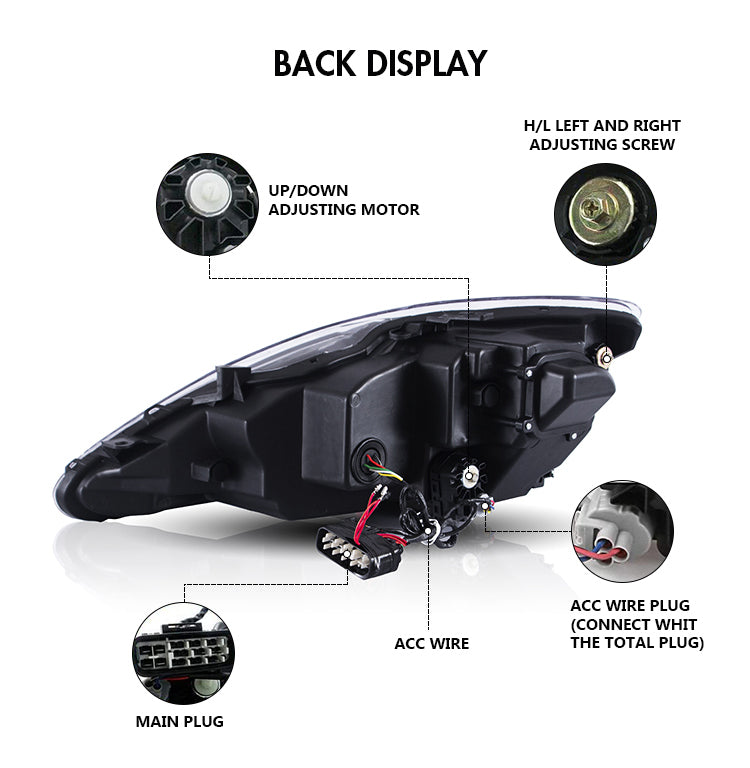 KuerLED Led Headlight For 2006-2012 Lexus IS250C IS350C, 2008-2014 Lexus ISF Headlights with Sequential Turn Signal Projector - KuerLED