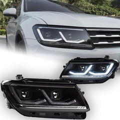 KuerLED LED Headlight for 2017-2020 Volkswagen VW Tiguan With Start UP Animation Sequential Turn Signal Front Lamp - KuerLED