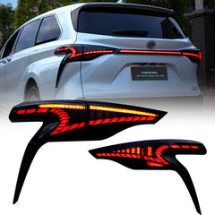 LED Tail Lights & Middle Lamp for Toyota Sienna 2020-2023 Start Up Animation Sequential Turn Signal Rear Lamp Assembly - KuerLED