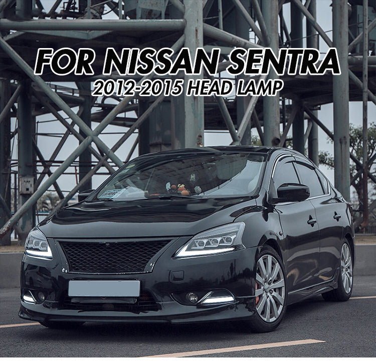 For 2015-2017 Nissan sylphy Led headlight assembly with LED daytime running lights (a touch of blue running steering) - KuerLED