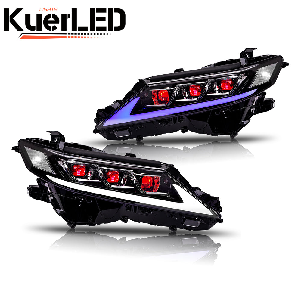 2018-2024 Toyota Camry LED Headlights Assembly with Demon Eyes and Triple Projectors - Kuerled