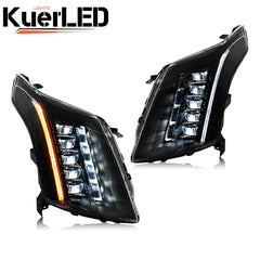 2010-2016 Cadillac SRX LED Headlights, Complete Front Assembly, Halogen Upgrade, Plug & Play - Kuerled