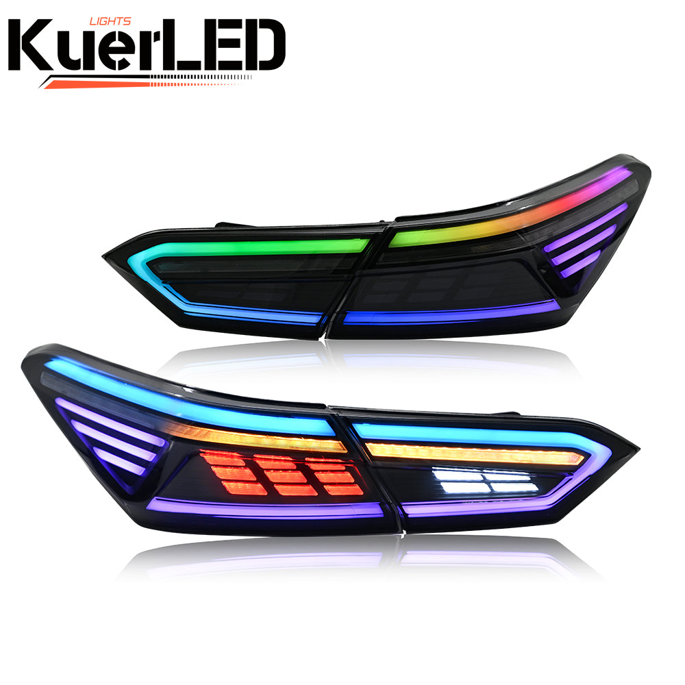 New Toyota Camry RGB LED Tail Lights (2018-2024), Custom Sequential LED Tail Light Assembly - Kuerled