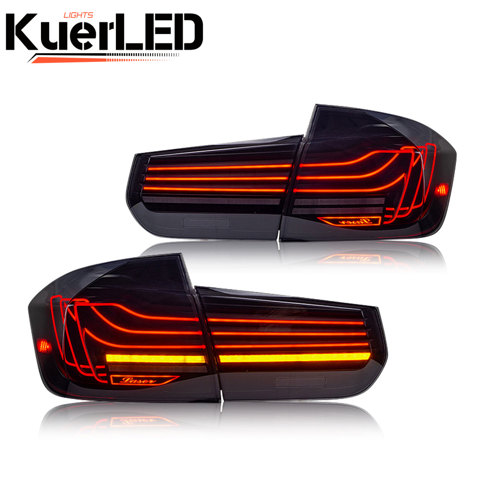 LED Tail Light for BMW 3 Series F30 (2013-2018), Laser Ray Styles(Smoked/RGB) - Kuerled