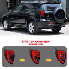 KuerLED LED Tail Lights for 2009-2012 Toyota RAV4 Smoked Sequential Indicator Rear Lamps - KuerLED