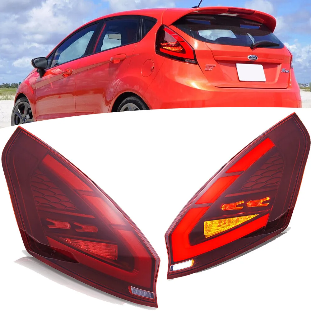 KuerLED LED Tail Lights for 2008-2019 Ford Fiesta Hatchback SE ST Sequential Start-up Animation Rear Lamps Assembly - KuerLED