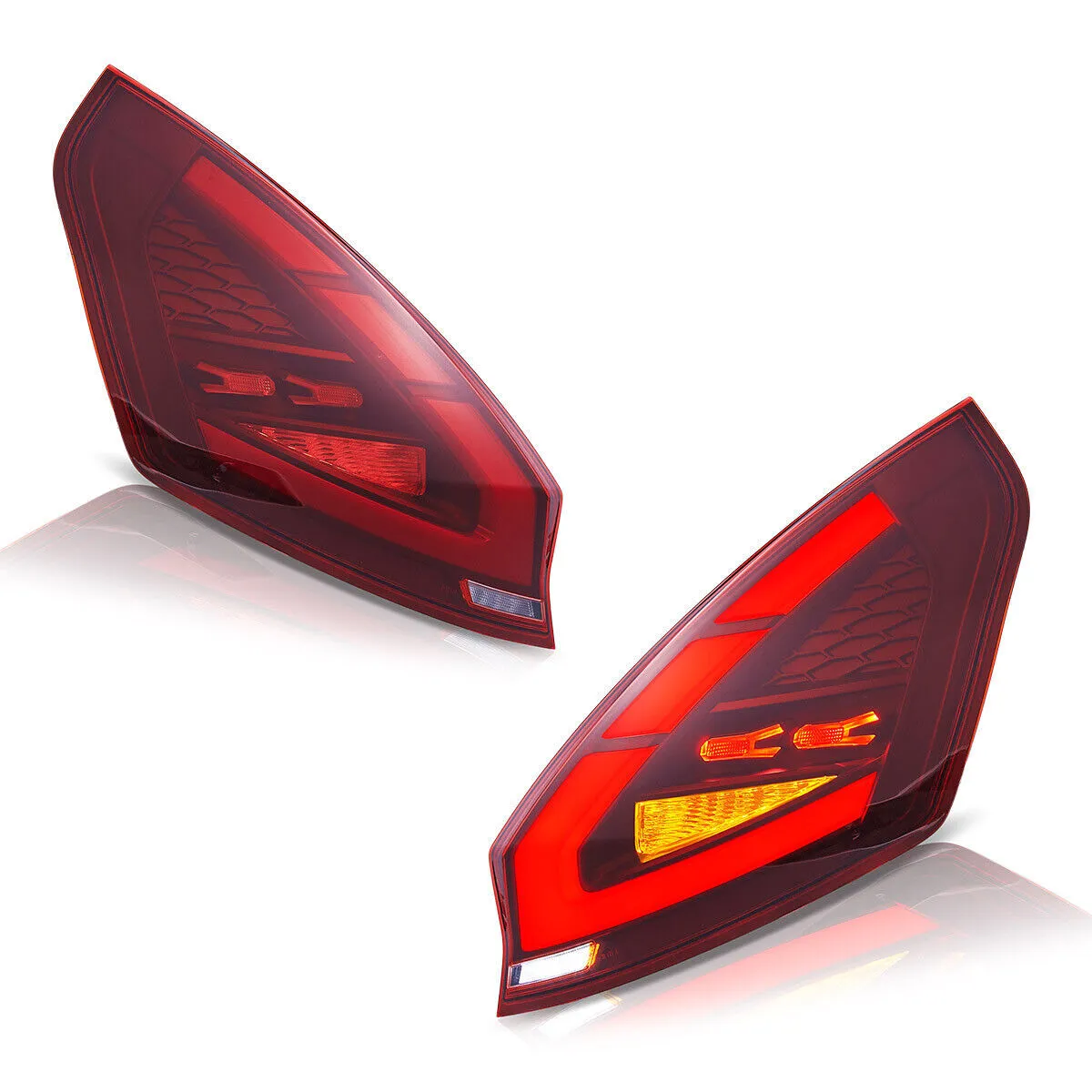 KuerLED LED Tail Lights for 2008-2019 Ford Fiesta Hatchback SE ST Sequential Start-up Animation Rear Lamps Assembly - KuerLED