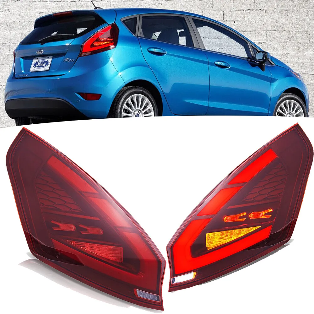 KuerLED LED Tail Lights for 2008-2019 Ford Fiesta Hatchback SE ST Sequential Start-up Animation Rear Lamps Assembly - KuerLED