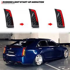 KuerLED LED Tail Lights for 2013-2019 Cadillac ATS ATS-L Sedan 1th Gen Sequential Turn Signal Start-up Animation Rear Lamps Assembly - KuerLED