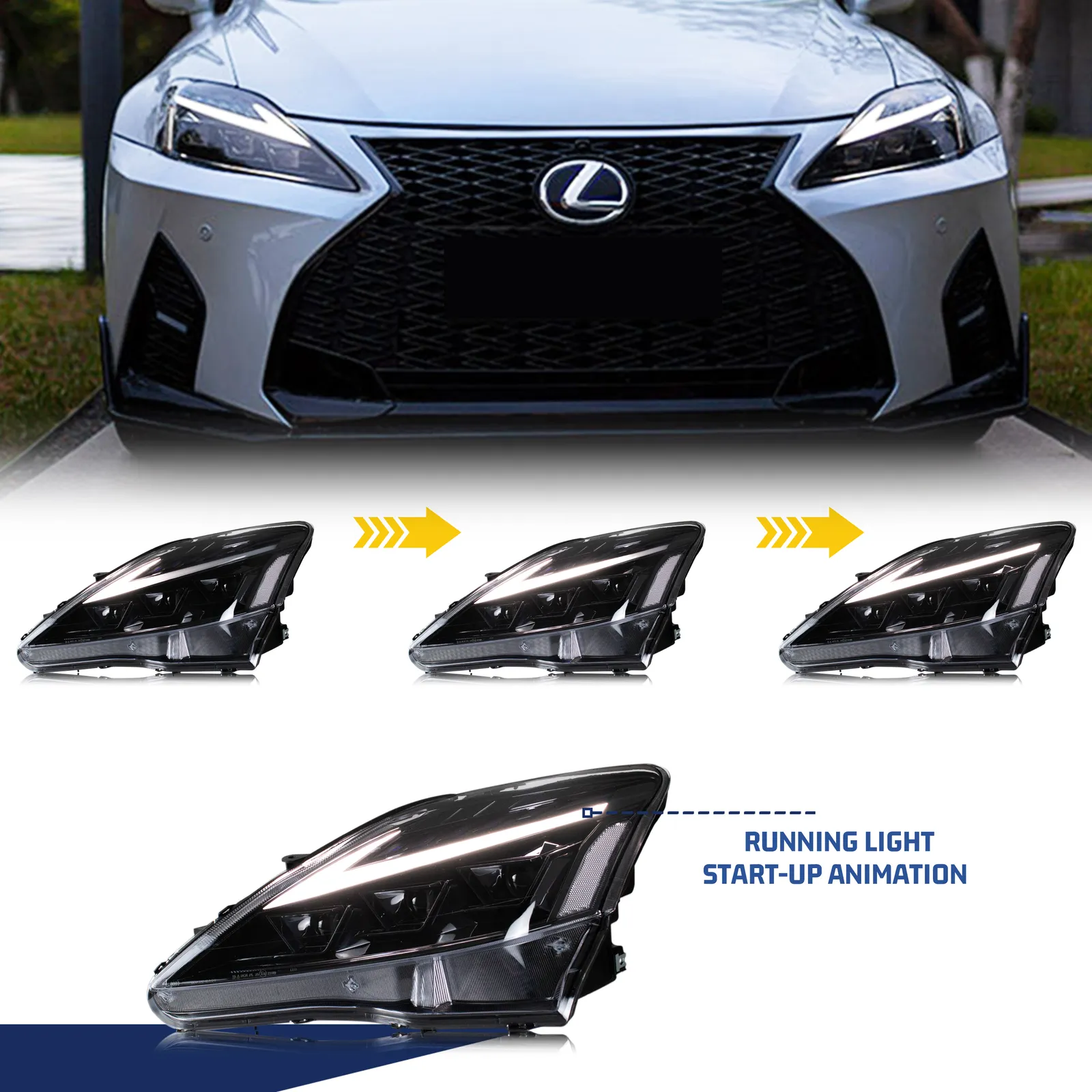 inginuity time LED Headlights for Lexus IS250 IS350 ISF 2006-2013 Sequ inginuity time LED Headlights for Lexus IS250 IS350 ISF 2006-2013 Sequ