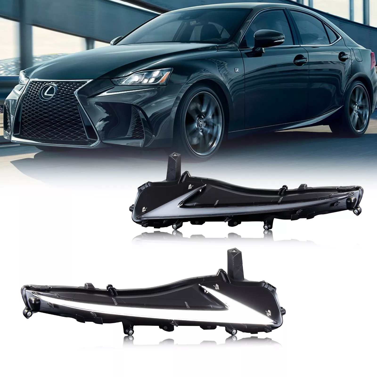 KuerLED LED Daytime Running Light for 2014-2020 Lexus IS250 IS350 IS200t IS300 W/Start up Animation With Sequential Turn Signal - KuerLED