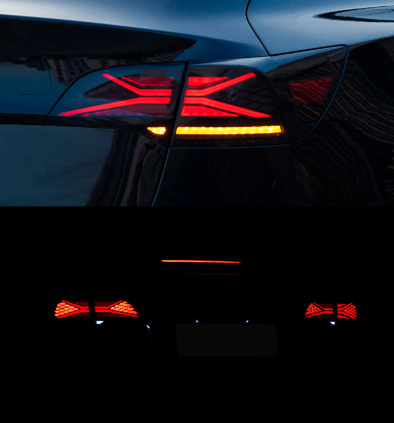 For 2017-2022 Tesla Model 3 & Model Y Smoked LED Tail Lights With Start-up Animation (X-Men series Style) - KuerLED