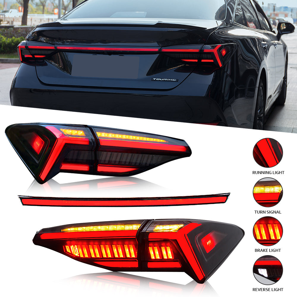 For 2019 2020 2022 Toyota Avalon Led DRL Modified Lights, with Spoiler Lights Car Light Assembly(Smoke) - KuerLED