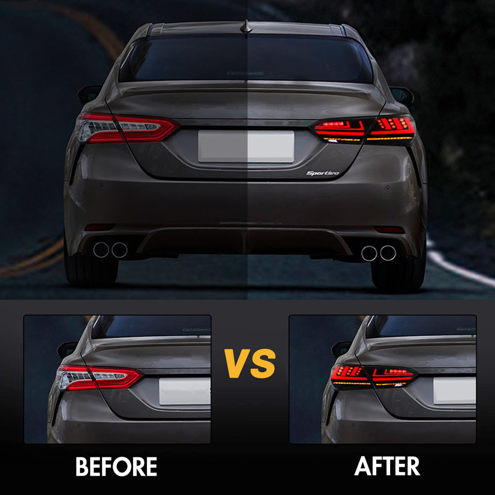 New Accessories For 2018-2024 Toyota Camry 8th Gen Led Tail Light Assembly, SE XSE LE Lexus Style - KuerLED