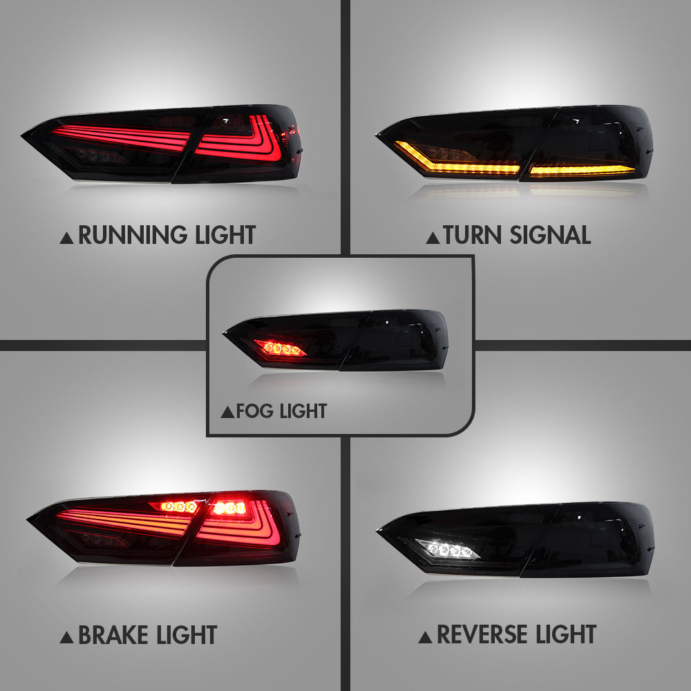 New Accessories For 2018-2024 Toyota Camry Tail Light Assembly SE XSE LE Lexus Style Smoke Rear Led Lights - KuerLED