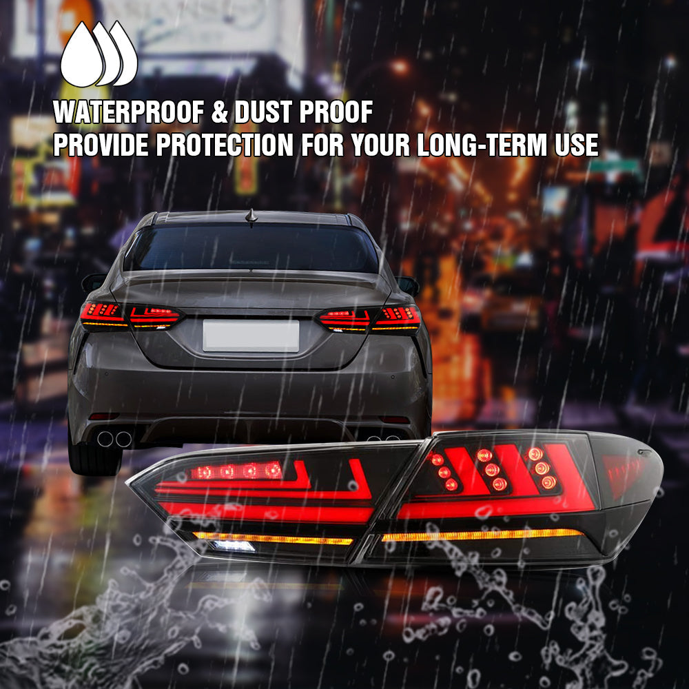 New Accessories For 2018-2024 Toyota Camry 8th Gen Led Tail Light Assembly, SE XSE LE Lexus Style - KuerLED